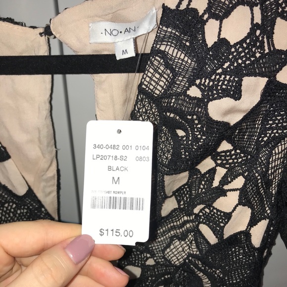 Black+Beige lace romper from Mendocino - Picture 3 of 6